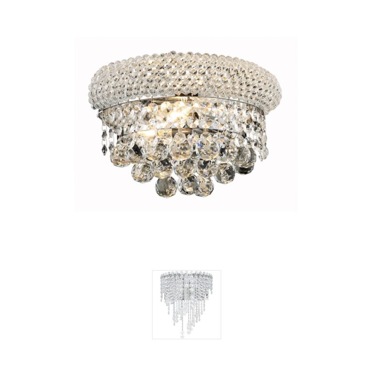 Elegant Lighting Primo 12-Inch Chrome Royal Cut Crystal Wall Sconce