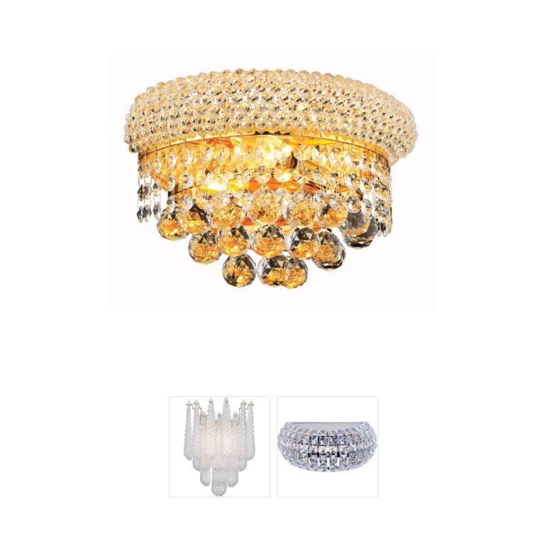 Elegant Lighting Primo Collection Gold Crystal Wall Sconce