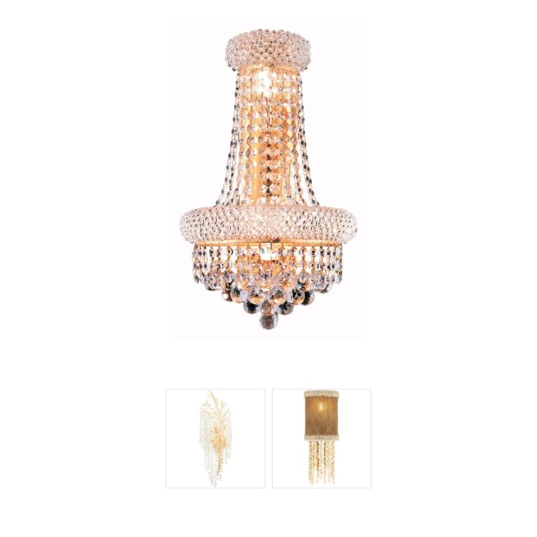 Elegant Lighting Primo Collection Gold Crystal Wall Sconce