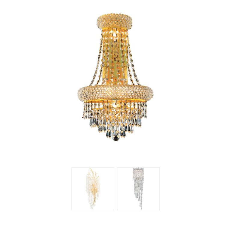Elegant Lighting Primo Collection Gold Crystal Wall Sconce
