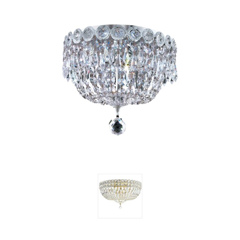 Elegant Lighting Century Chrome & Crystal Flush Mount