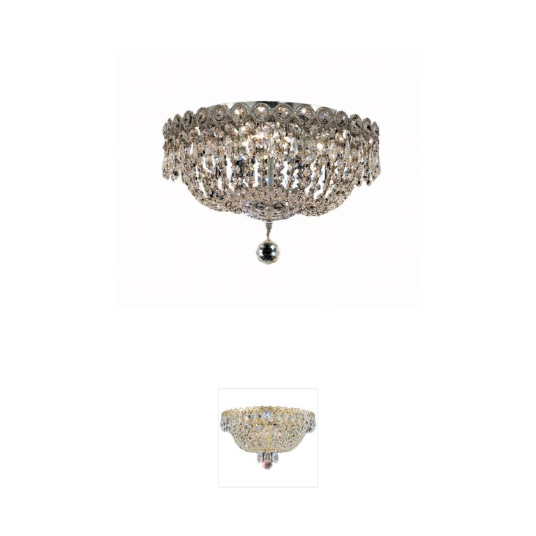 Elegant Lighting Century Chrome Royal Cut Crystal Flush Mount