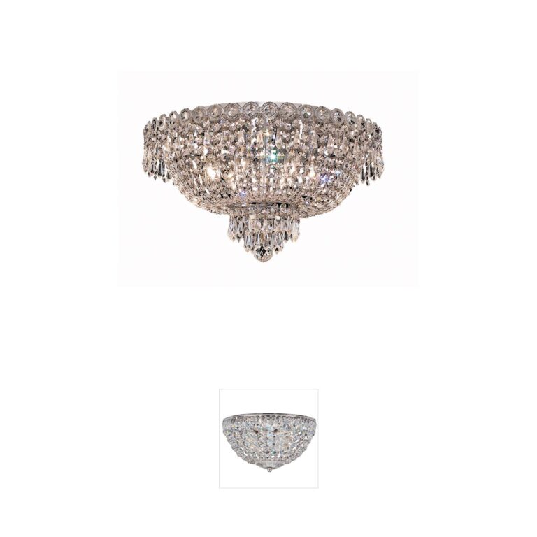 Elegant Lighting Century Collection Chrome & Crystal Flush Mount