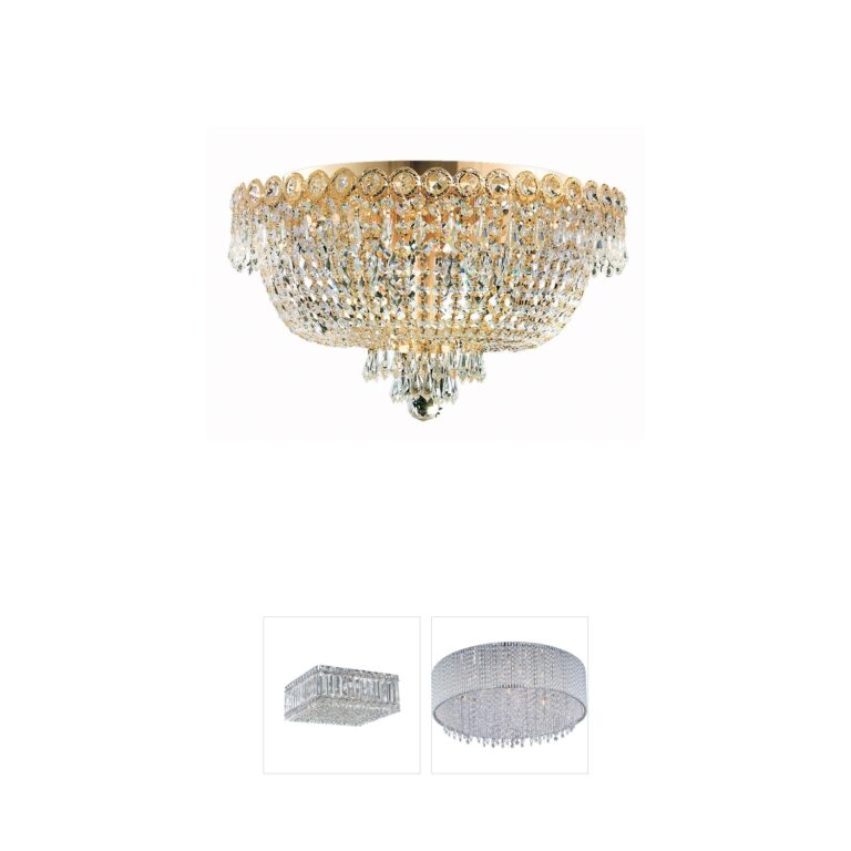 Elegant Lighting Century Collection Gold Crystal Flush Mount