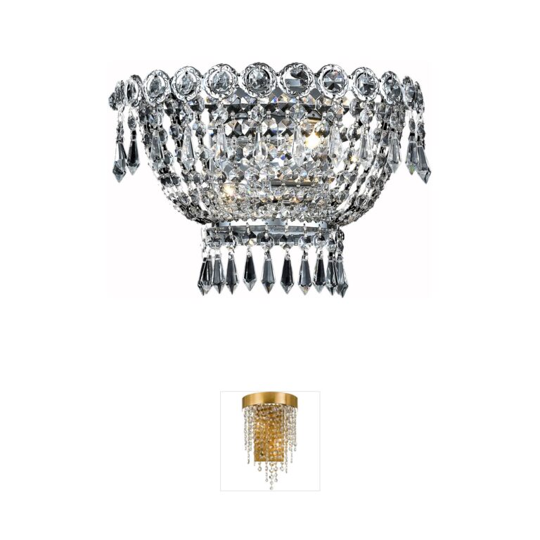 Elegant Lighting Century Collection Chrome & Crystal Wall Sconce