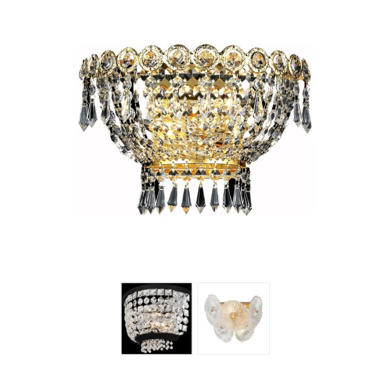 Elegant Lighting Century Collection Gold Crystal Wall Sconce