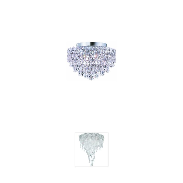 Elegant Lighting Century Collection Chrome & Crystal Flush Mount