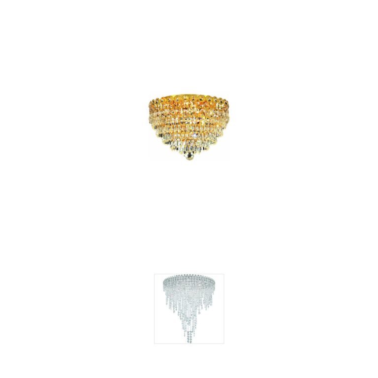 Elegant Lighting Century Gold Royal Cut Crystal Flush Mount