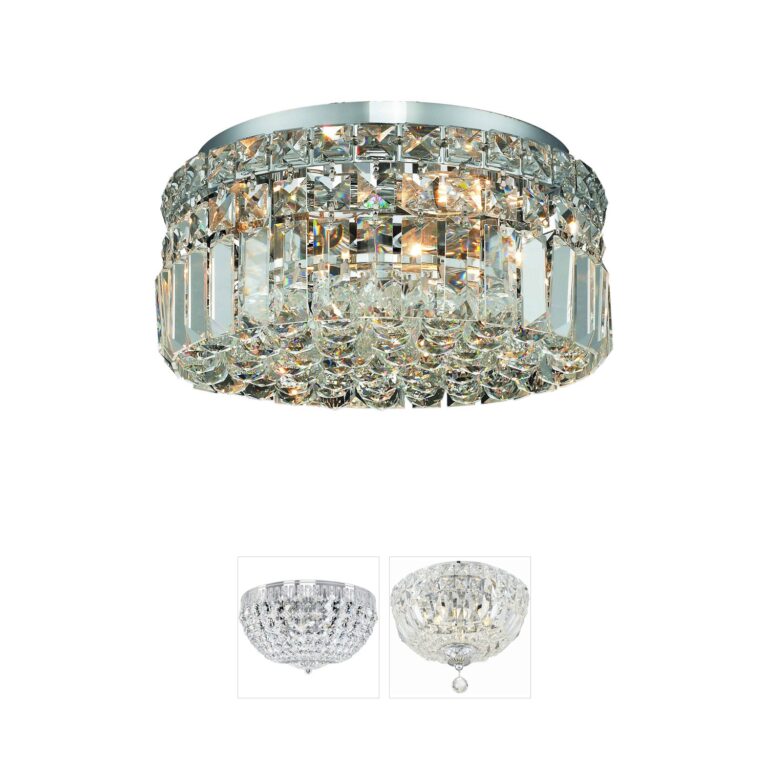Elegant Lighting Maxime Chrome & Crystal Flush Mount