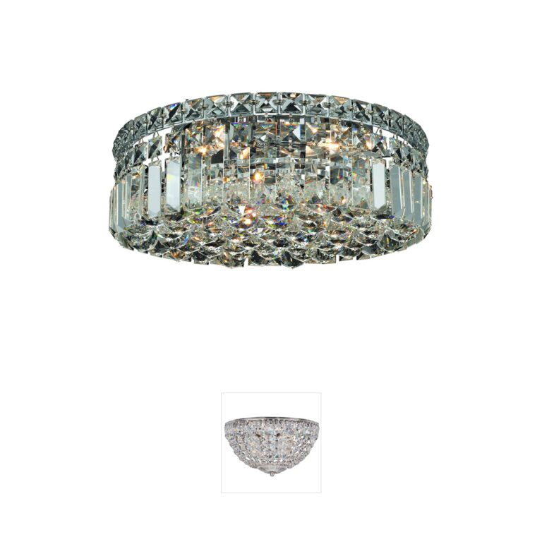 Elegant Lighting Maxime Chrome & Crystal Flush Mount