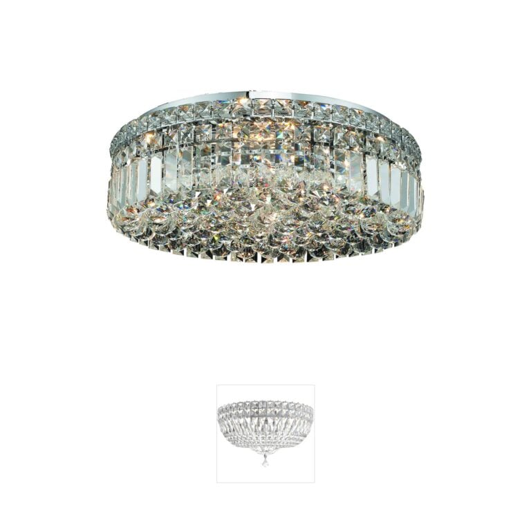 Elegant Lighting Maxime Chrome Crystal Flush Mount