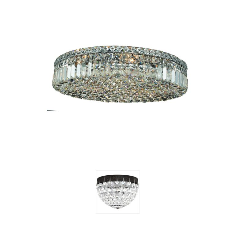 Elegant Lighting Maxime Chrome & Crystal Flush Mount