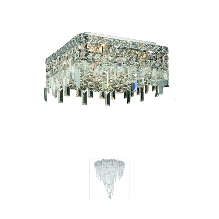 Elegant Lighting Maxime Chrome & Crystal Flush Mount