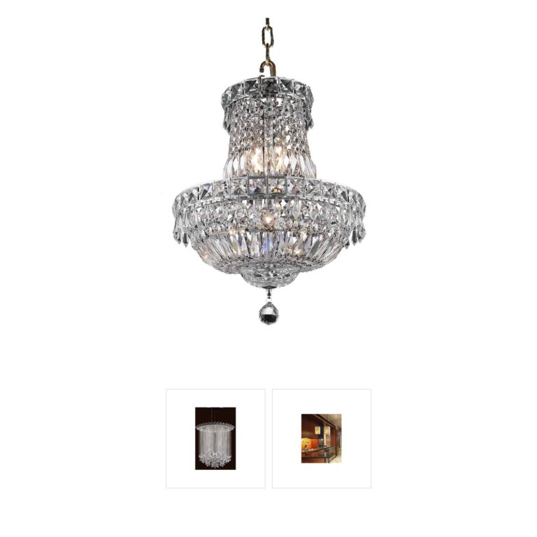 Elegant Lighting Tranquil 6-Light Chrome and Royal Cut Crystal Pendant