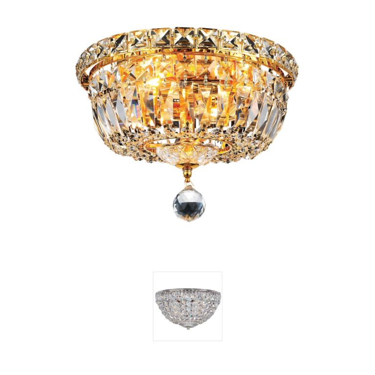 Elegant Lighting Tranquil Collection Gold Crystal Flush Mount
