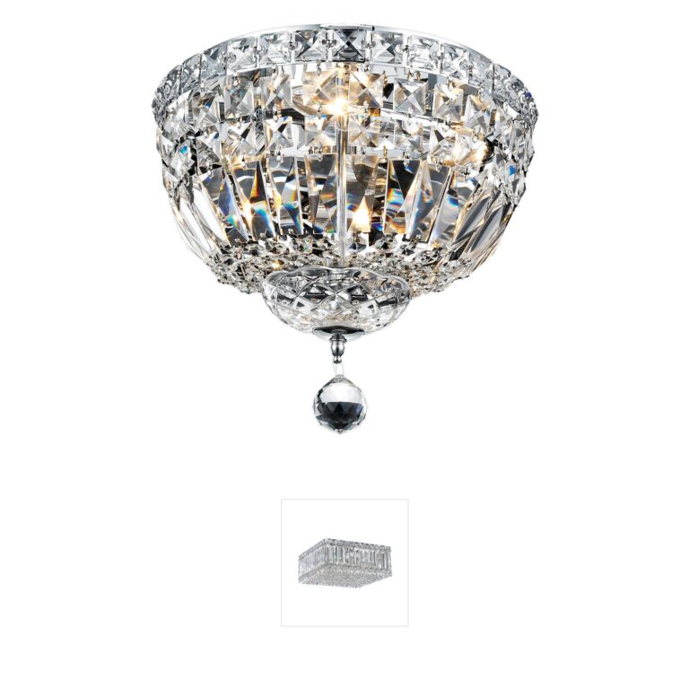 Elegant Lighting Tranquil Chrome Royal Cut Crystal Flush Mount
