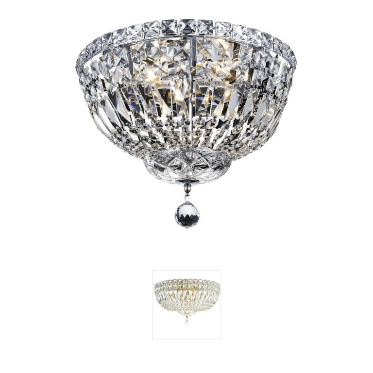 Elegant Lighting Tranquil Chrome & Crystal Flush Mount