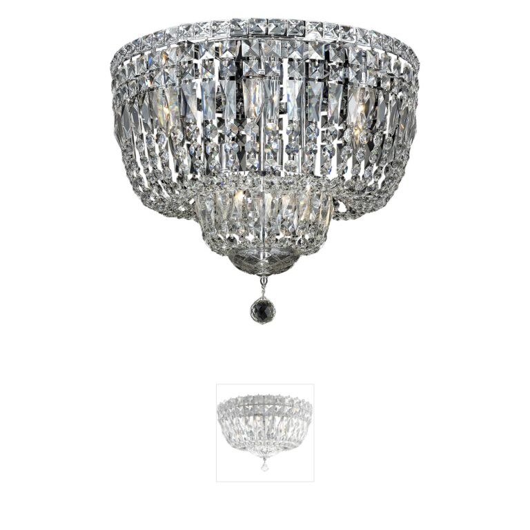 Elegant Lighting Tranquil 20-Inch Chrome Flush Mount with Royal Cut Crystals