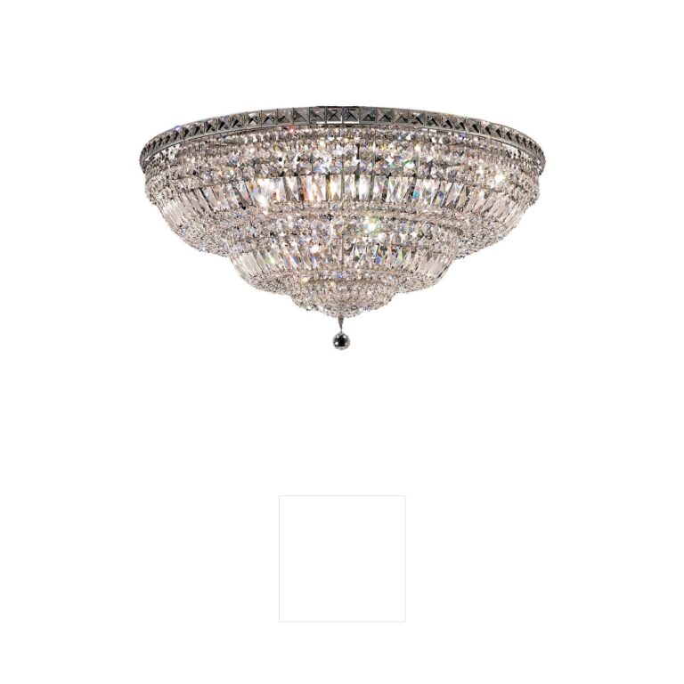 Elegant Lighting Tranquil 36" Chrome Crystal Flush Mount