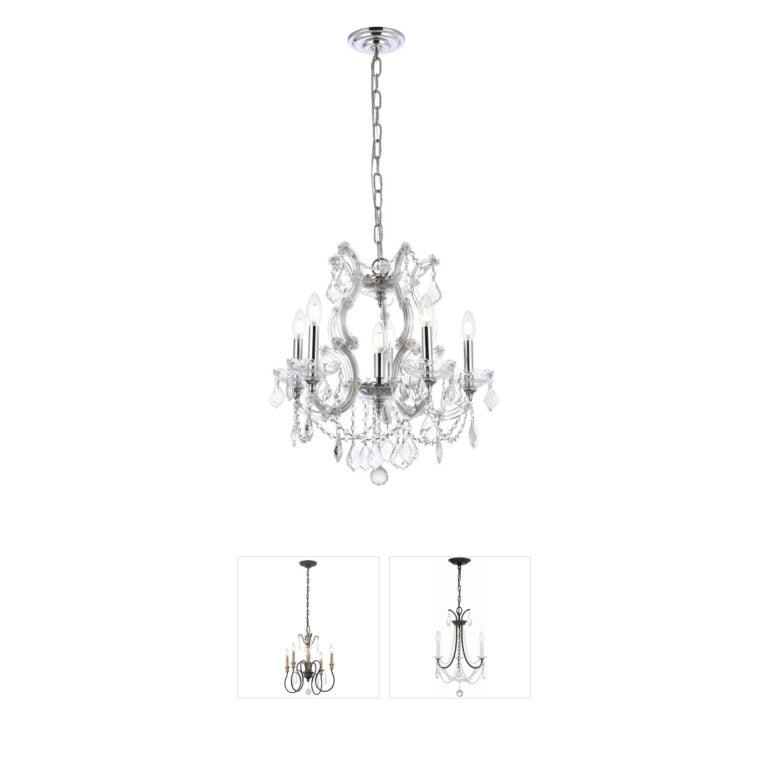 Elegant Lighting Maria Theresa Chrome Crystal Mini Chandelier