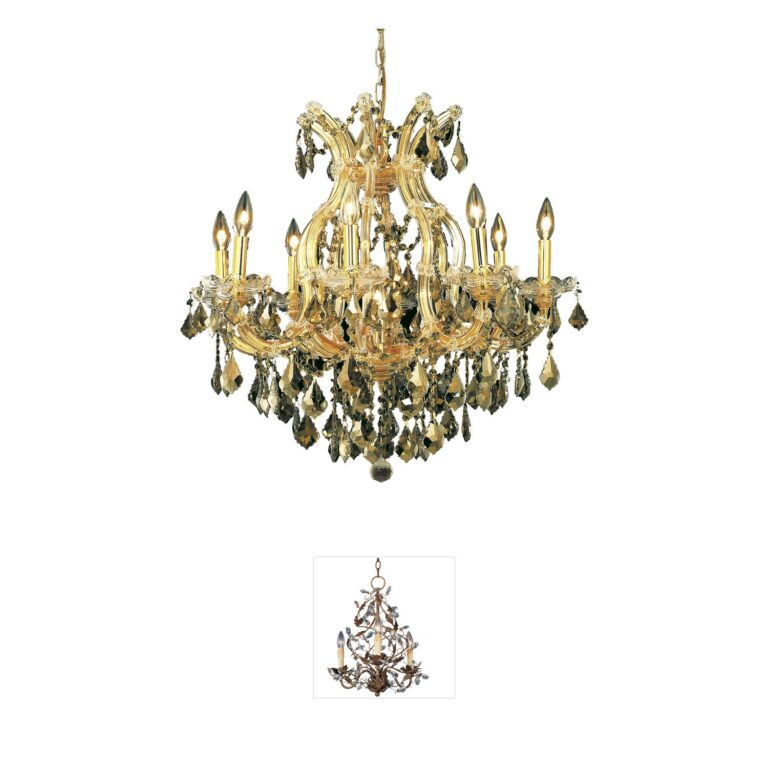 Elegant Lighting Maria Theresa Gold Crystal Mini Chandelier