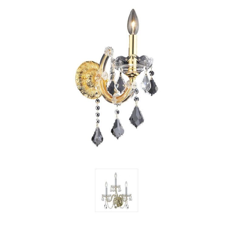Elegant Lighting Maria Theresa Gold Crystal Wall Sconce