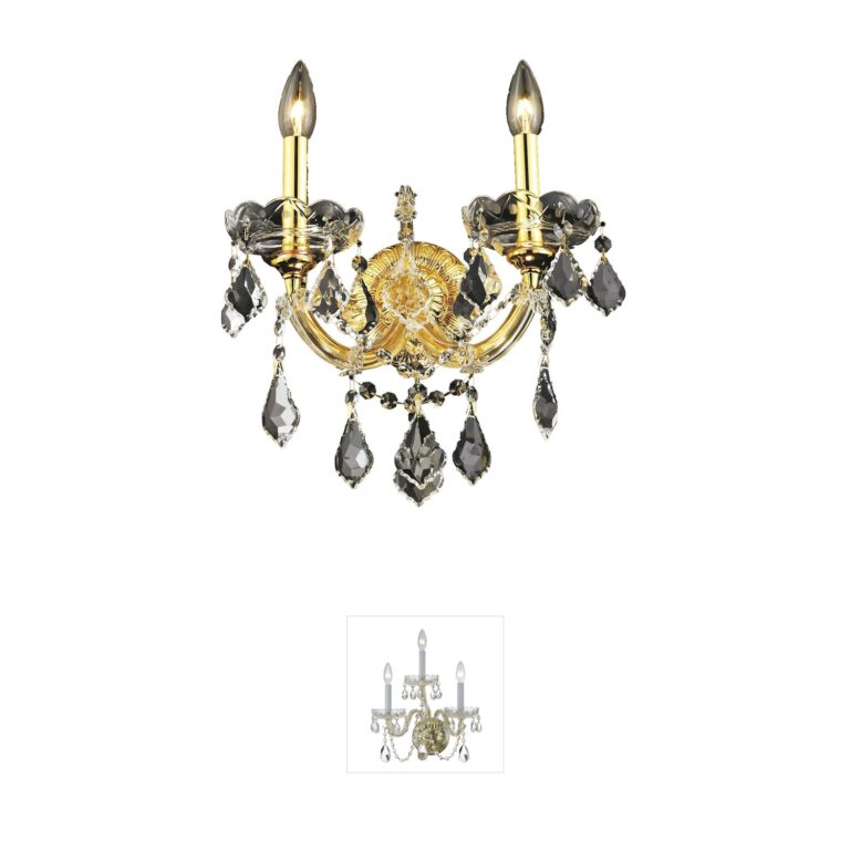 Elegant Lighting Maria Theresa Gold Crystal Wall Sconce