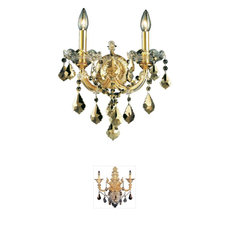 Elegant Lighting Maria Theresa Gold Crystal Wall Sconce