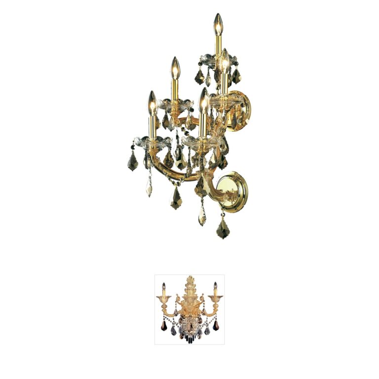 Elegant Lighting Maria Theresa Gold Crystal Wall Sconce