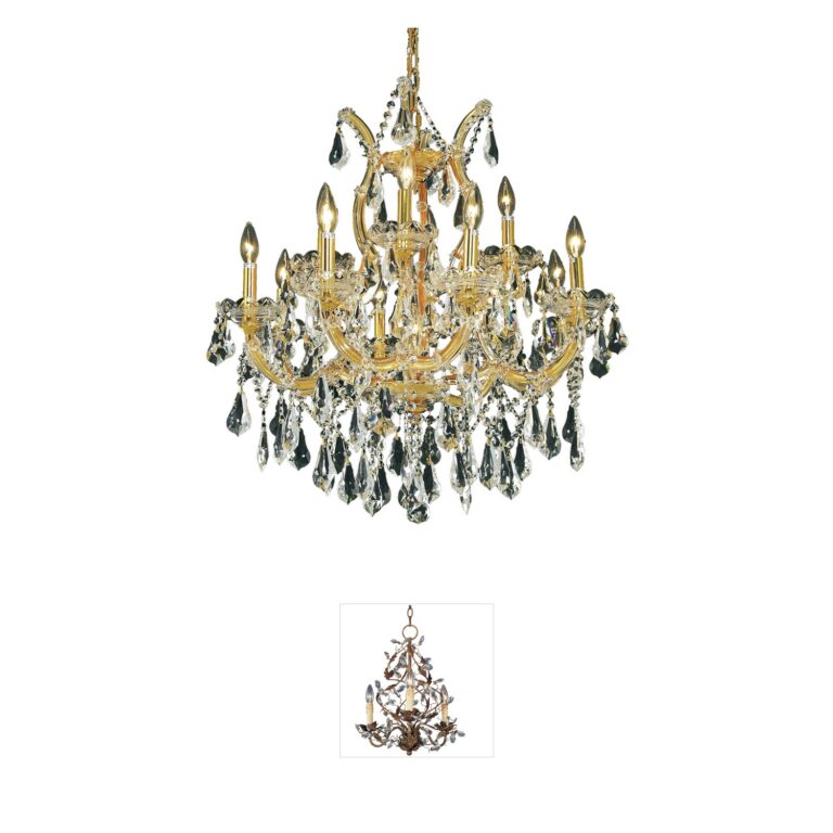 Elegant Lighting Maria Theresa Gold Crystal Mini Chandelier