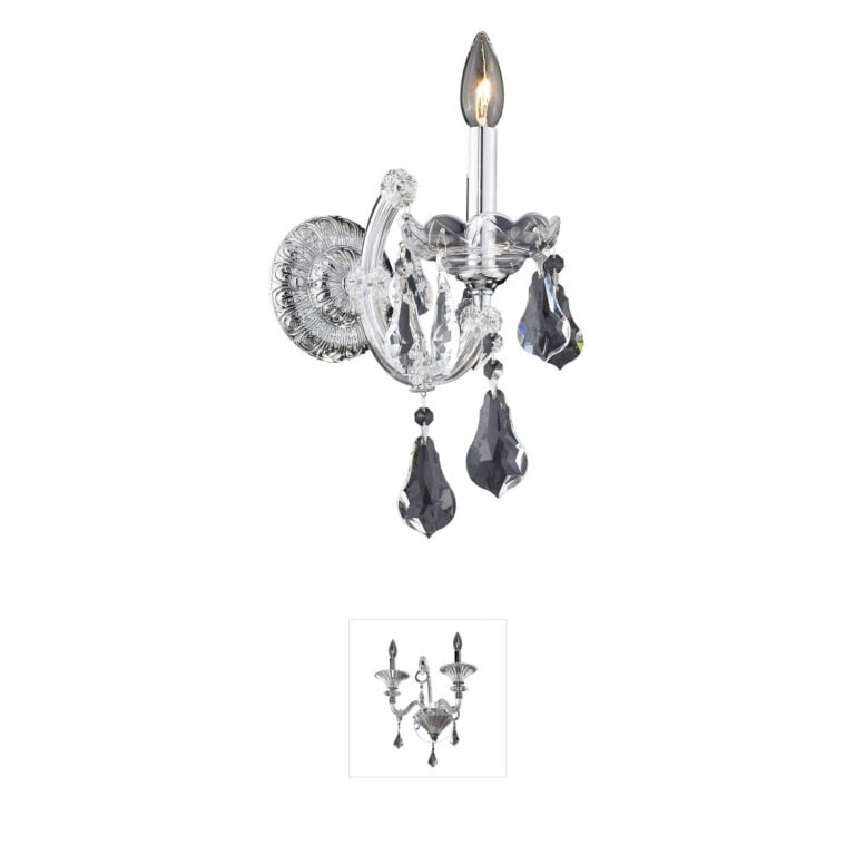 Elegant Lighting Maria Theresa Chrome Crystal Wall Sconce