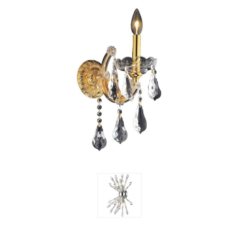 Elegant Lighting Maria Theresa Gold and Royal Cut Crystal Wall Sconce