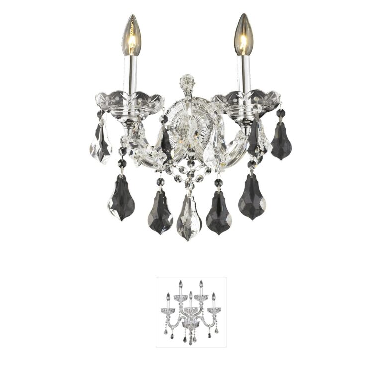Elegant Lighting Maria Theresa Chrome Crystal Wall Sconce