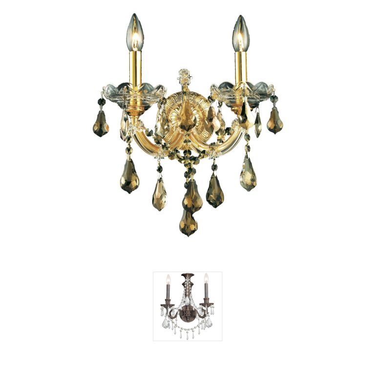 Elegant Lighting Maria Theresa Collection Gold Crystal Wall Sconce