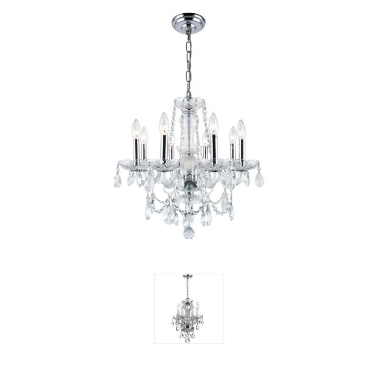 Elegant Lighting Princeton 8-Light Chrome and Royal Cut Crystal Chandelier