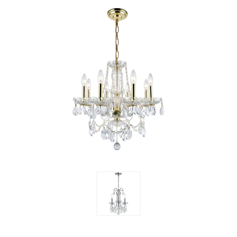 Elegant Lighting Princeton Collection 8-Light Crystal Mini Chandelier