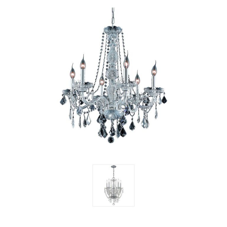 Elegant Lighting Verona 6-Light Chrome and Royal Cut Crystal Dining Chandelier