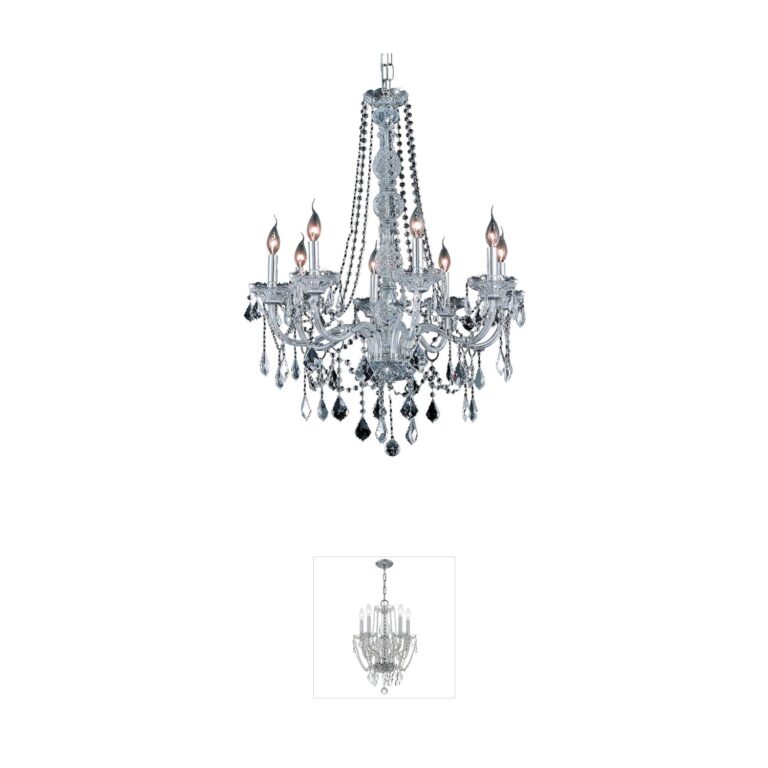 Elegant Lighting Verona 8-Light Chrome and Royal Cut Crystal Dining Chandelier