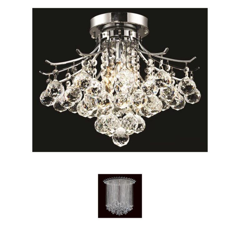 Elegant Lighting Toureg 16-Inch Chrome Royal Cut Crystal Flush Mount