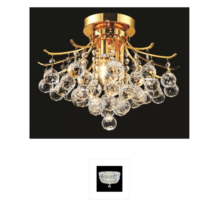 Elegant Lighting Toureg Collection Gold Crystal Flush Mount