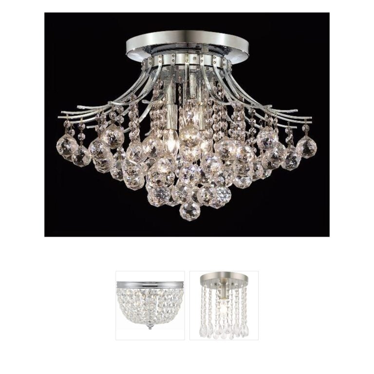 Elegant Lighting Toureg Chrome & Crystal Flush Mount