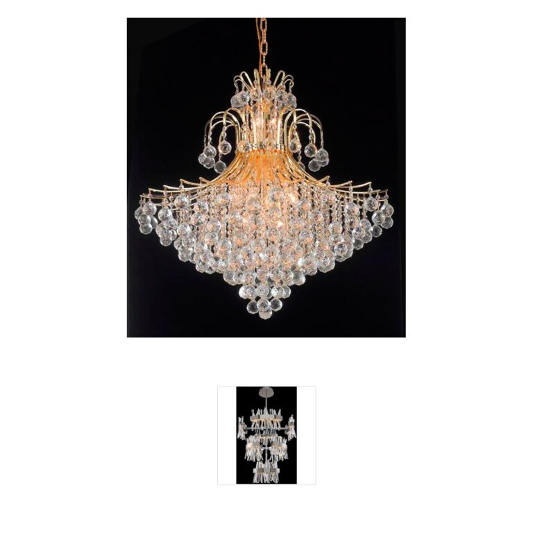 Elegant Lighting Toureg Collection Gold Crystal Foyer Pendant