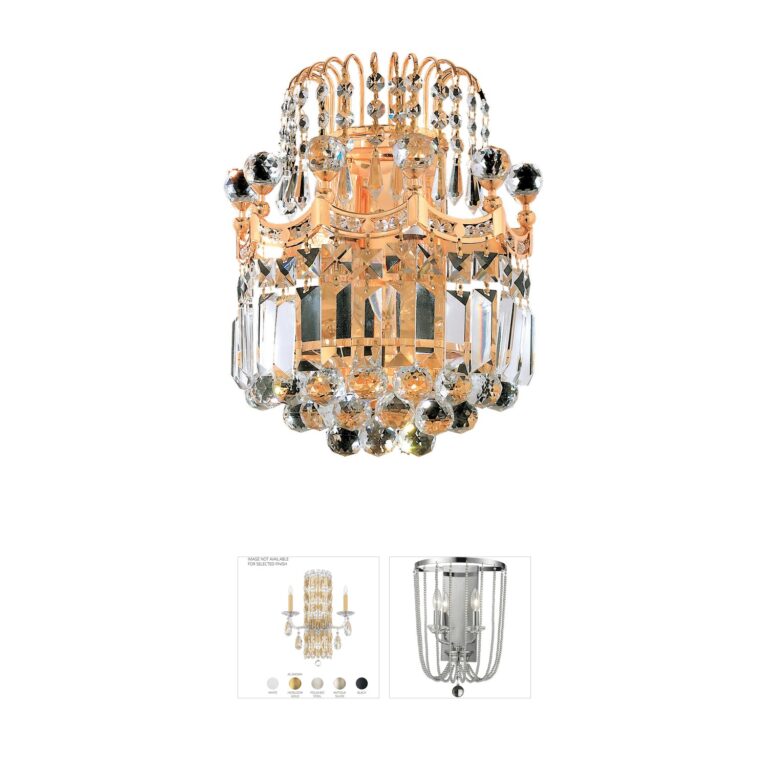 Elegant Lighting Corona 12" Gold Crystal Wall Sconce