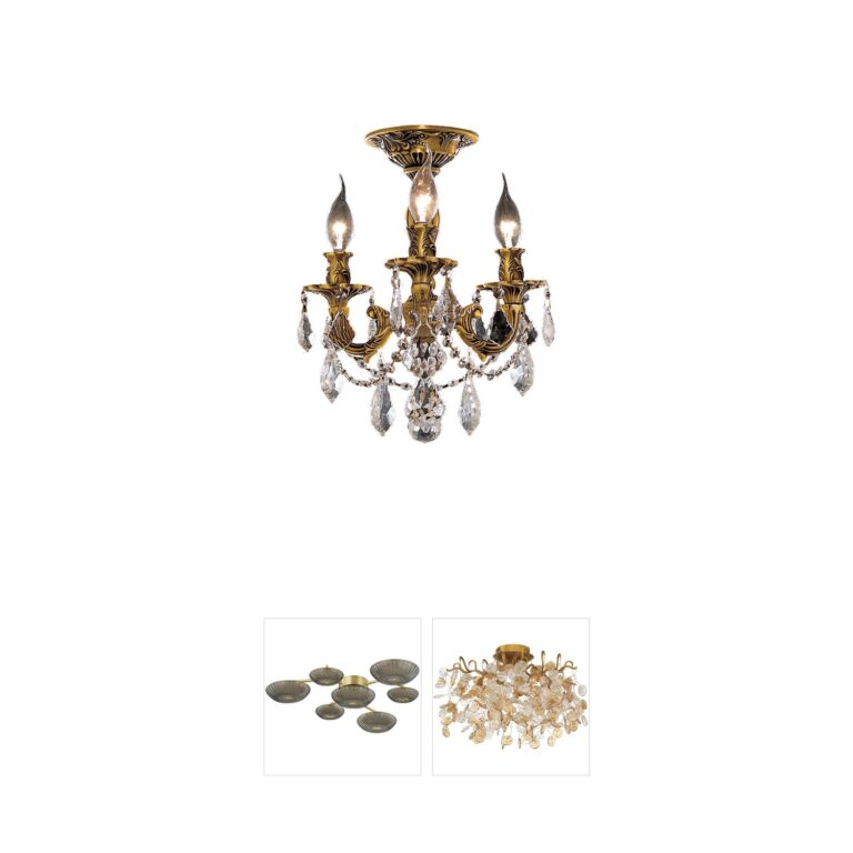 Elegant Lighting Rosalia Collection French Gold Crystal Flush Mount