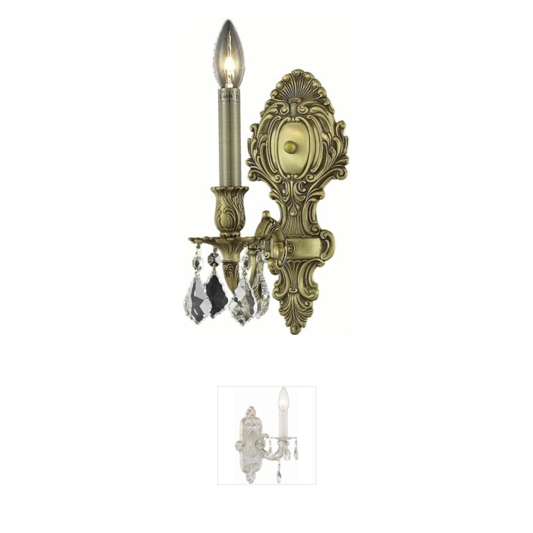 Elegant Lighting Monarch French Gold Wall Sconce with Royal Cut Crystal
