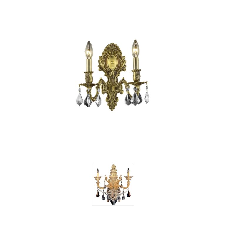 Elegant Lighting Monarch Collection French Gold Crystal Wall Sconce
