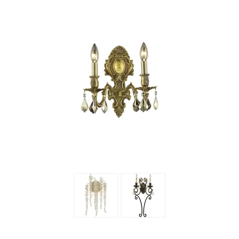 Elegant Lighting Monarch Collection French Gold Crystal Wall Sconce