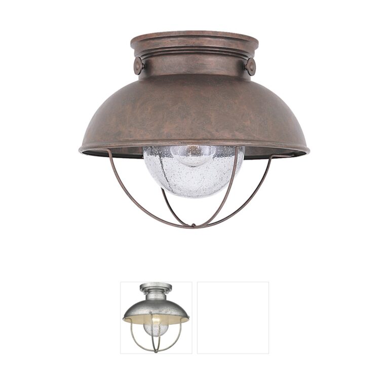 Generation Lighting Sebring Weathered Copper Outdoor Flush Mount