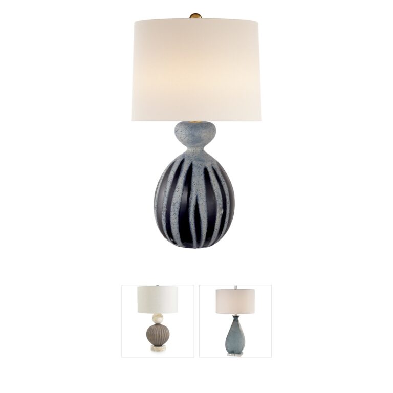 Visual Comfort Signature Collection AERIN Gannet Drizzled Cobalt Ceramic Table Lamp