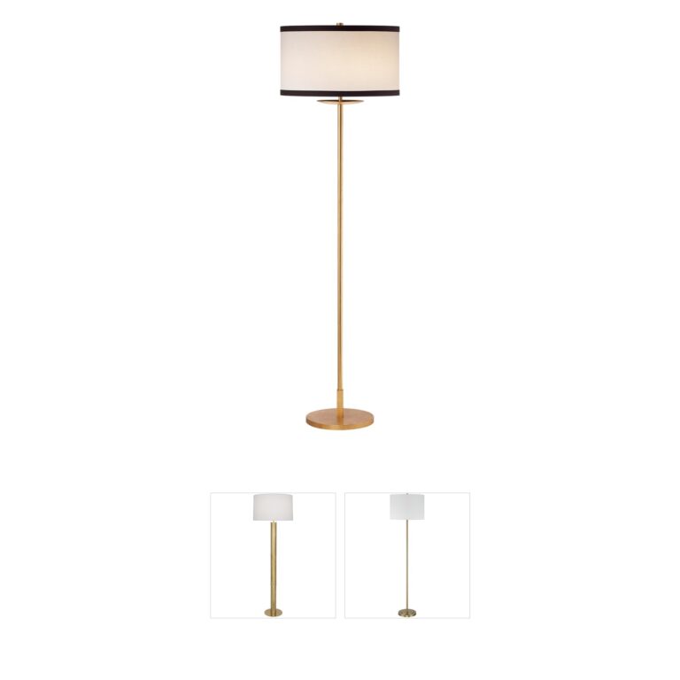 Visual Comfort Signature Collection kate spade new york Walker Gild Floor Lamp with Black Trim Shade